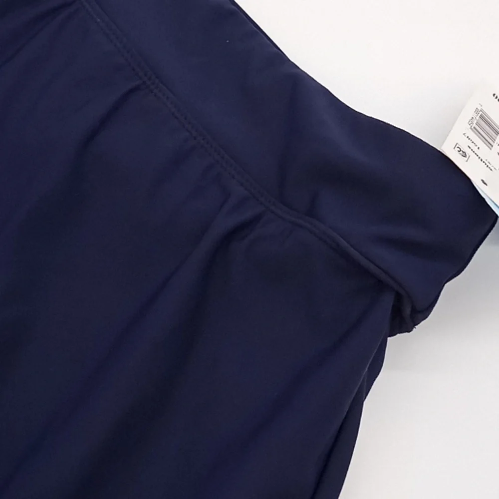 Swim Solutions Plus Size Zippered Pocket Swim Skort Navy Blue 20W